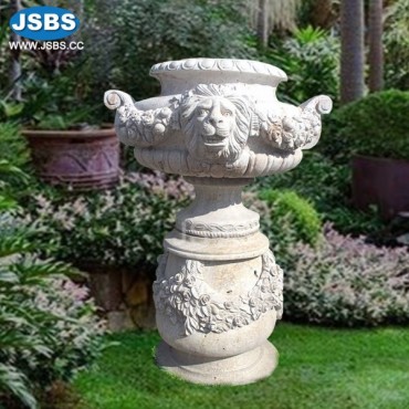 Granite Lion Head Flower Pot, Granite Lion Head Flower Pot